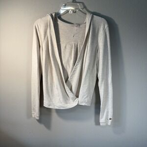 Calia By Carrie Underwood Effortless Cream Wrap Hooded‎ Cardigan S